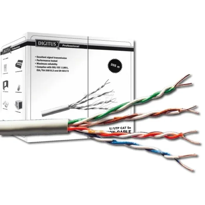 Кабель "вита пара" DIGITUS САТ 5e UTP, 305м, AWG 24/1, PVC, сірий