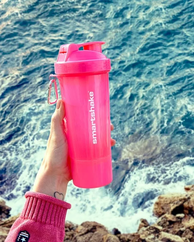 Шейкер спортивний SmartShake пластик 500 мл Рожевий