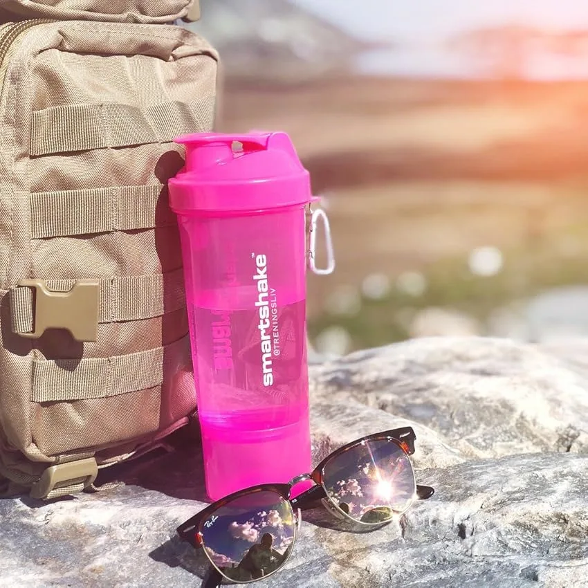 Шейкер спортивний SmartShake пластик 500 мл Рожевий