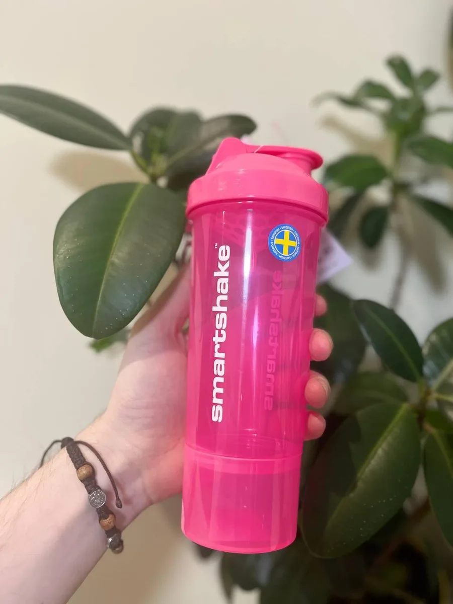 Шейкер спортивний SmartShake пластик 500 мл Рожевий