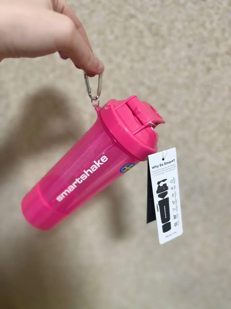 Шейкер спортивний SmartShake пластик 500 мл Рожевий