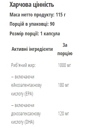Омега 3 Bodyperson Labs Рыбий жир 90 капсул Гелевые капсулы