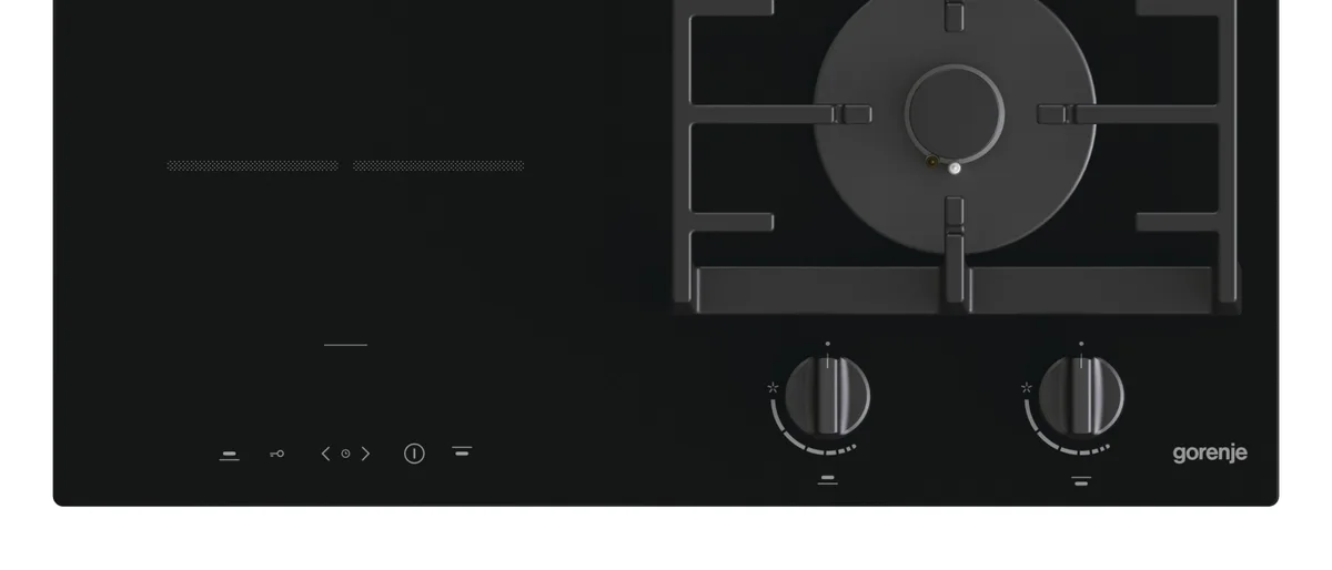 Варильна поверхня Gorenje комбінована 60см чорна газова індукційна плита для кухні з таймером та захистом від дітей