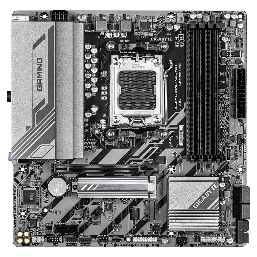 Материнська плата GIGABYTE B650M GAMING PLUS WF sAM5 B650 4xDDR5 M.2 HDMI DP Wi-Fi BT mATX