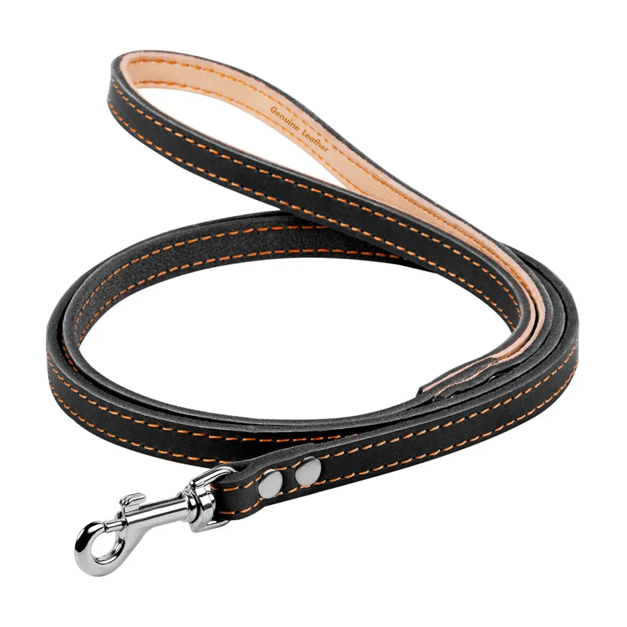 Повідець одинарний CoLLaR 12x122 см шкіряний чорний для собак