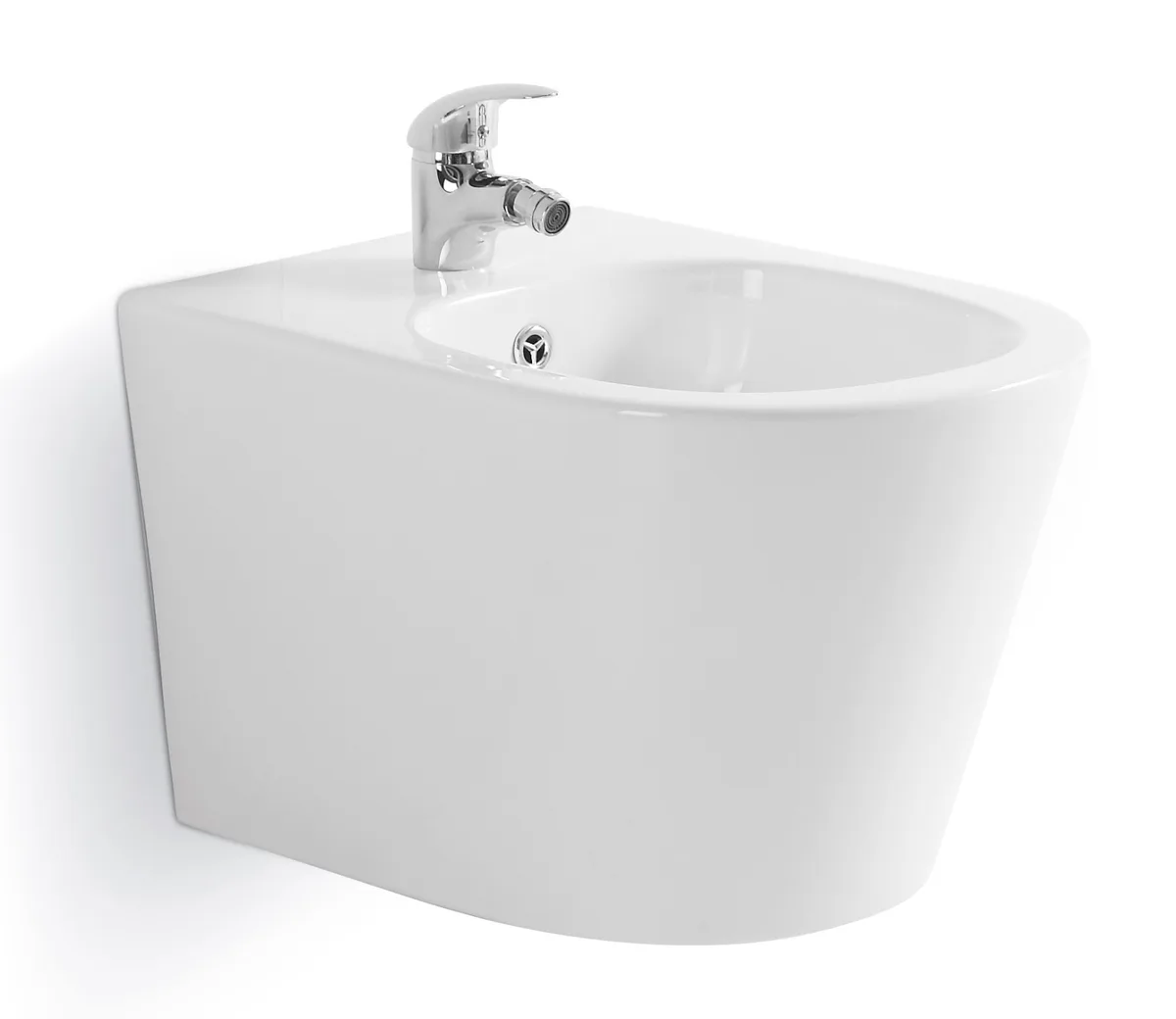 Биде подвесное Mixxus Bevel 520x360x320 мм санитарная фарфоровая белая