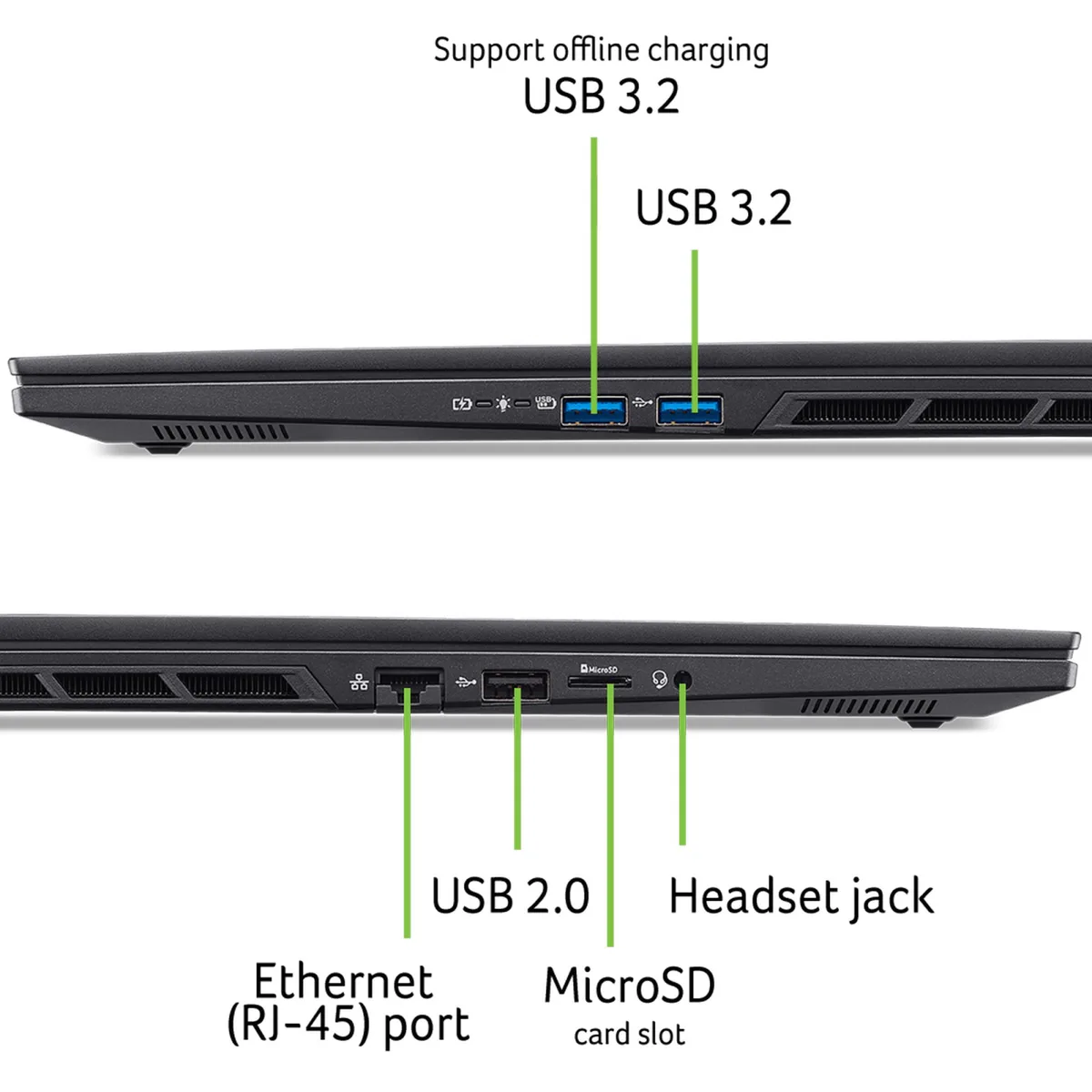 Ноутбук Acer Nitro 16S AN16S-61 16" WUXGA IPS, AMD R7-350, 32GB, F1TB, NVD5060-8, Lin, черный