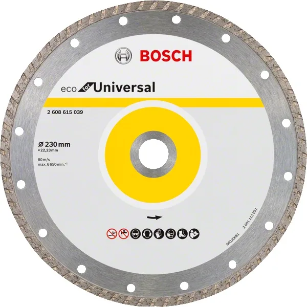 Алмазний диск Bosch Professional Eco Turbo 230 мм для універсального використання.