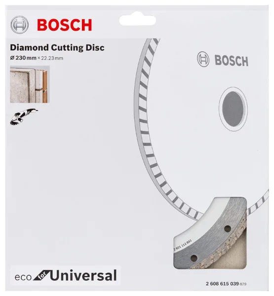 Алмазний диск Bosch Professional Eco Turbo 230 мм для універсального використання.