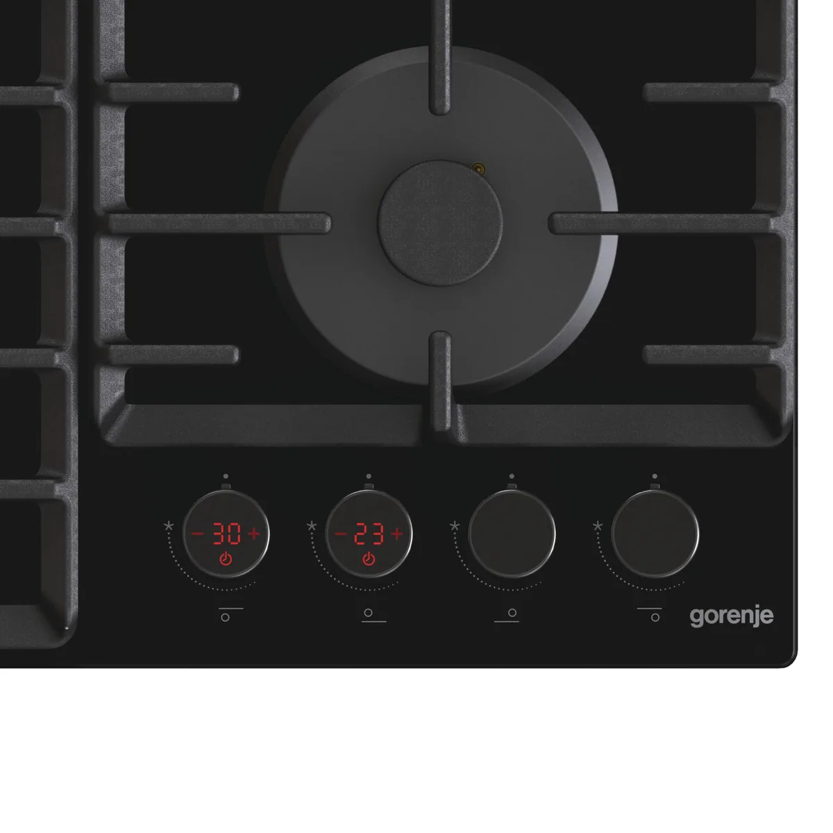 Варочная поверхность Gorenje газовая на стекле 60см чугун черная для кухни с 4 горелками газ-контролем
