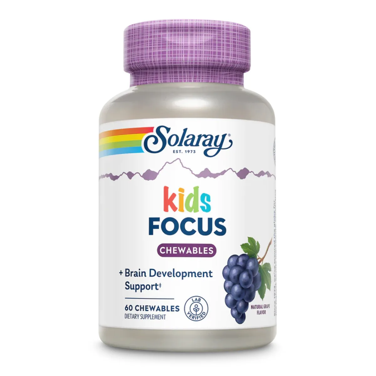 Solaray Focus for Children жувальні таблетки 60 шт без ГМО смак винограду
