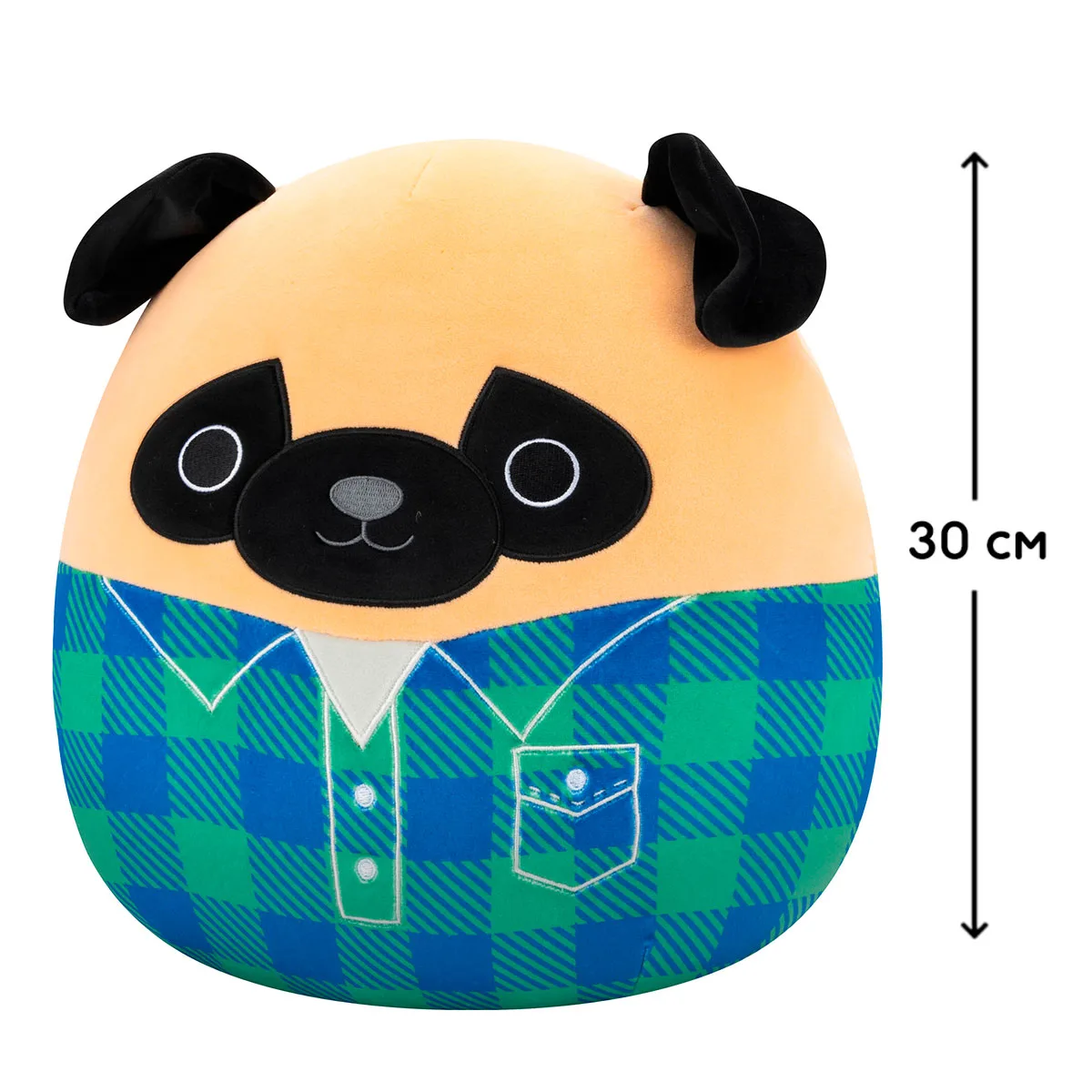 М'яка іграшка Squishmallows поліестер 30 см Мопс Принц