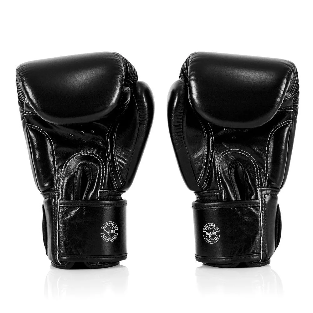 Боксерські рукавиці Fairtex натуральна шкіра 10 унцій чорні