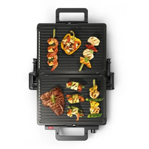 Прижимний гриль Bosch потужністю 2000 Вт, 5 температурних режимів, чорний.