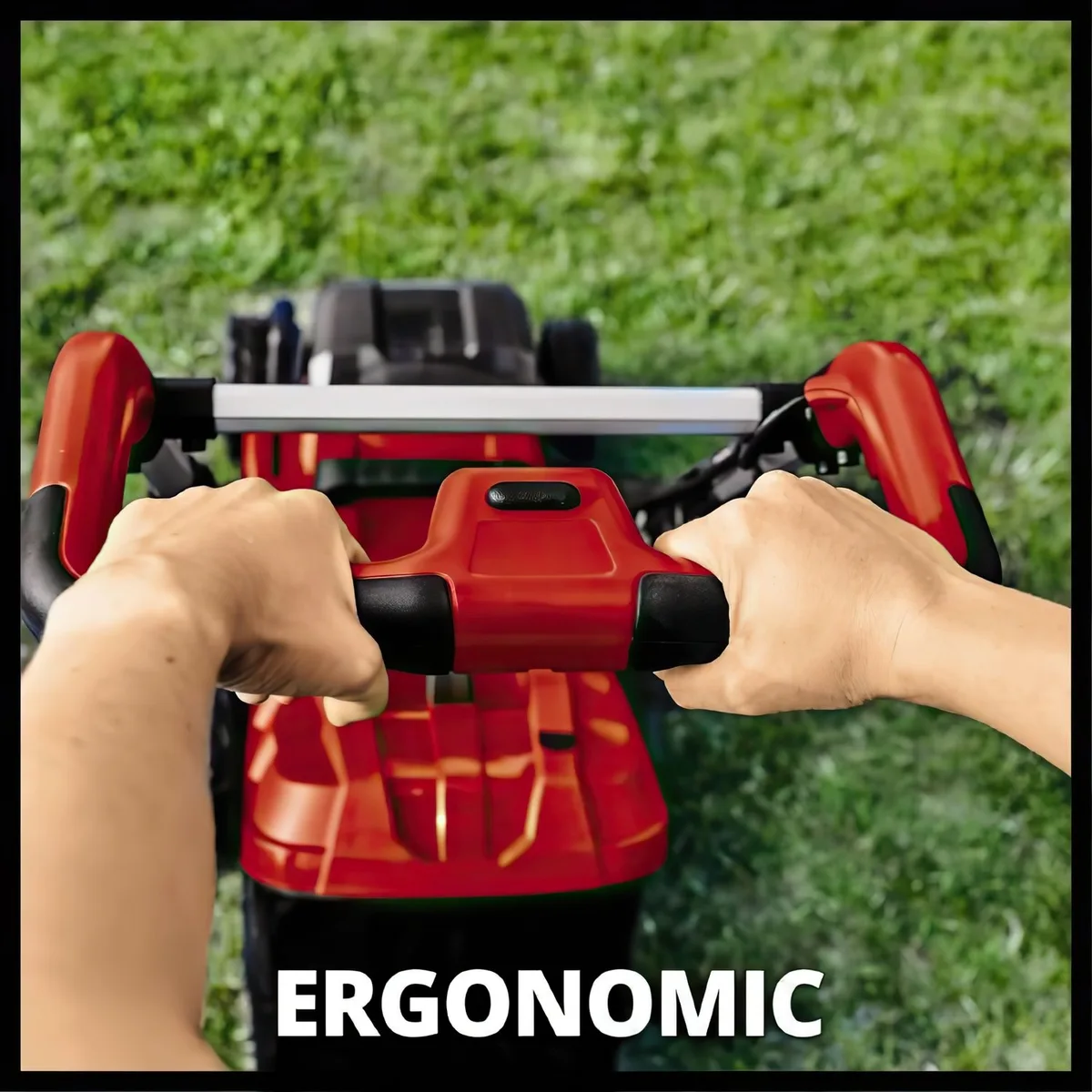 Акумуляторна газонокосарка Einhell PXC GE-CM 36/34-1 Li 36В (18+18) з шириною скошування 33 см, об'ємом травозбірника 30 л, регулю