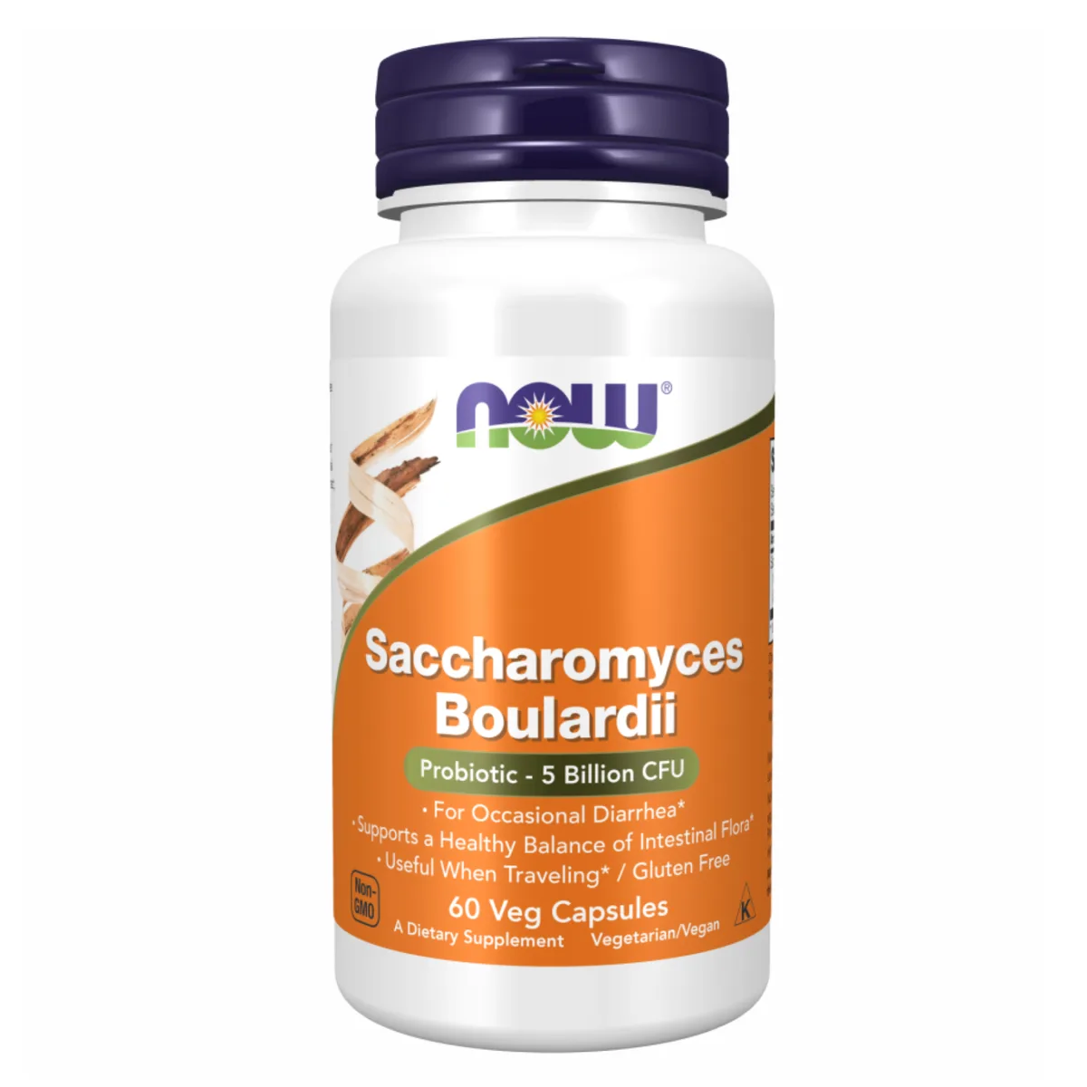 Saccharomyces Boulardii Now Foods 60 вегетаріанських капсул для підтримки кишкової мікрофлори.