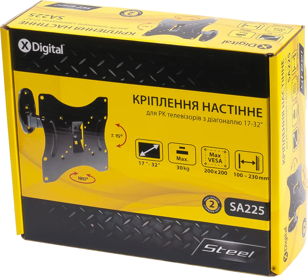 Кронштейн настенный X-Digital STEEL 17-32 дюйма черный