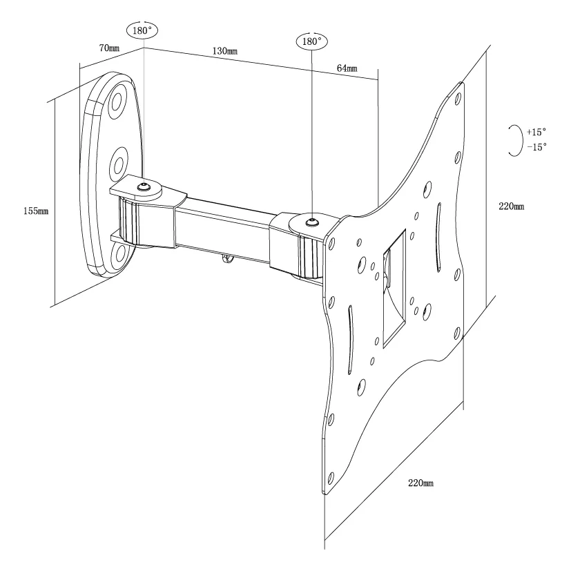 Кронштейн настенный X-Digital STEEL 17-32 дюйма черный