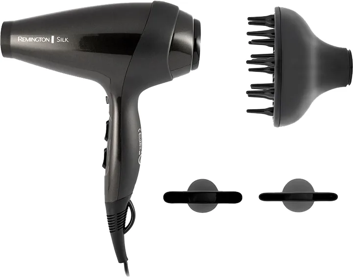 Фен Remington 2400 Вт чорний з іонізацією та концентраторами 29,2х21х8,8 см