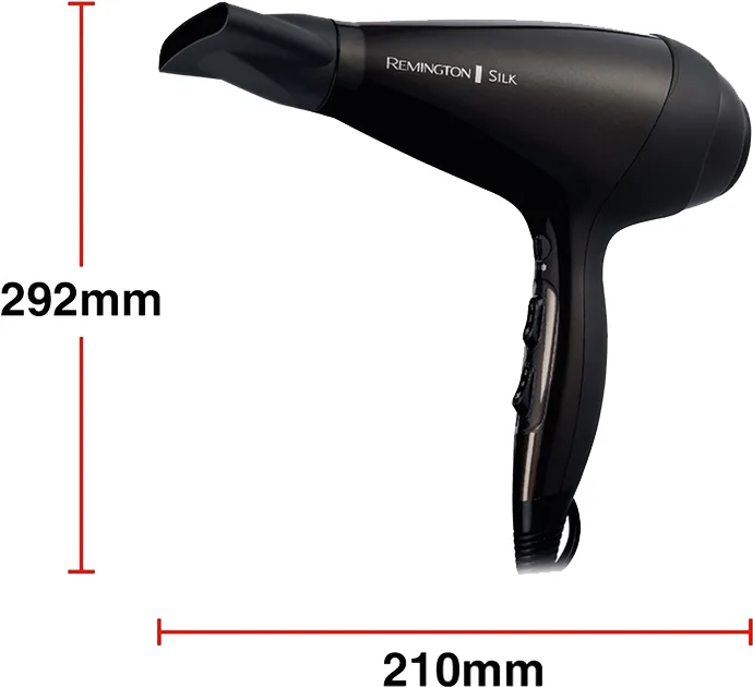 Фен Remington 2400 Вт чорний з іонізацією та концентраторами 29,2х21х8,8 см