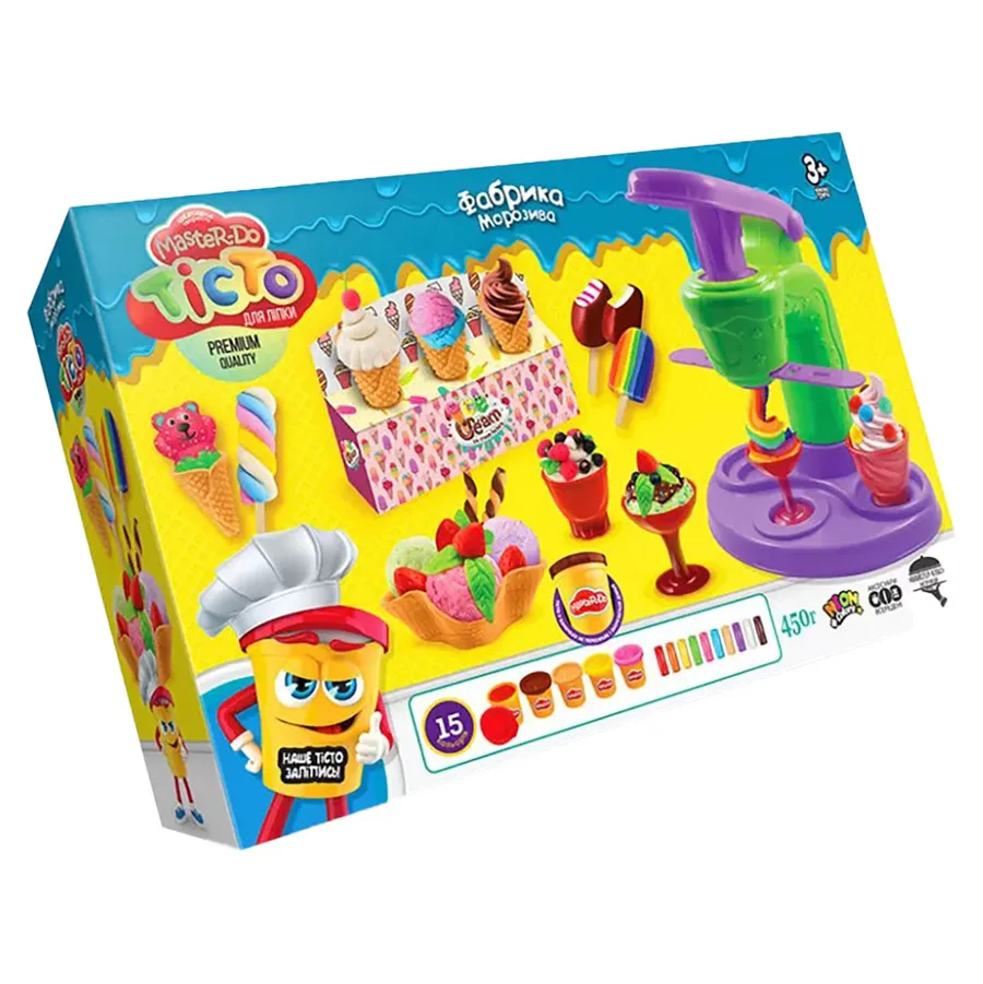 Дитяче тісто для ліплення Danko Toys гіпоалергенне 300 г кольорове