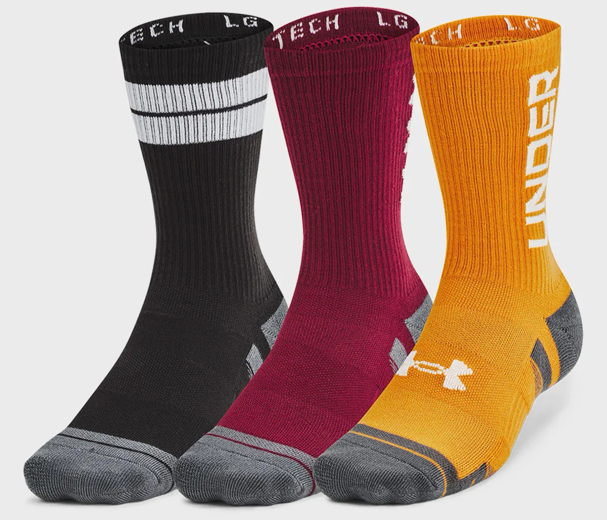 Шкарпетки Under Armour поліестер XL чорний бордовий помаранчевий 3 пари