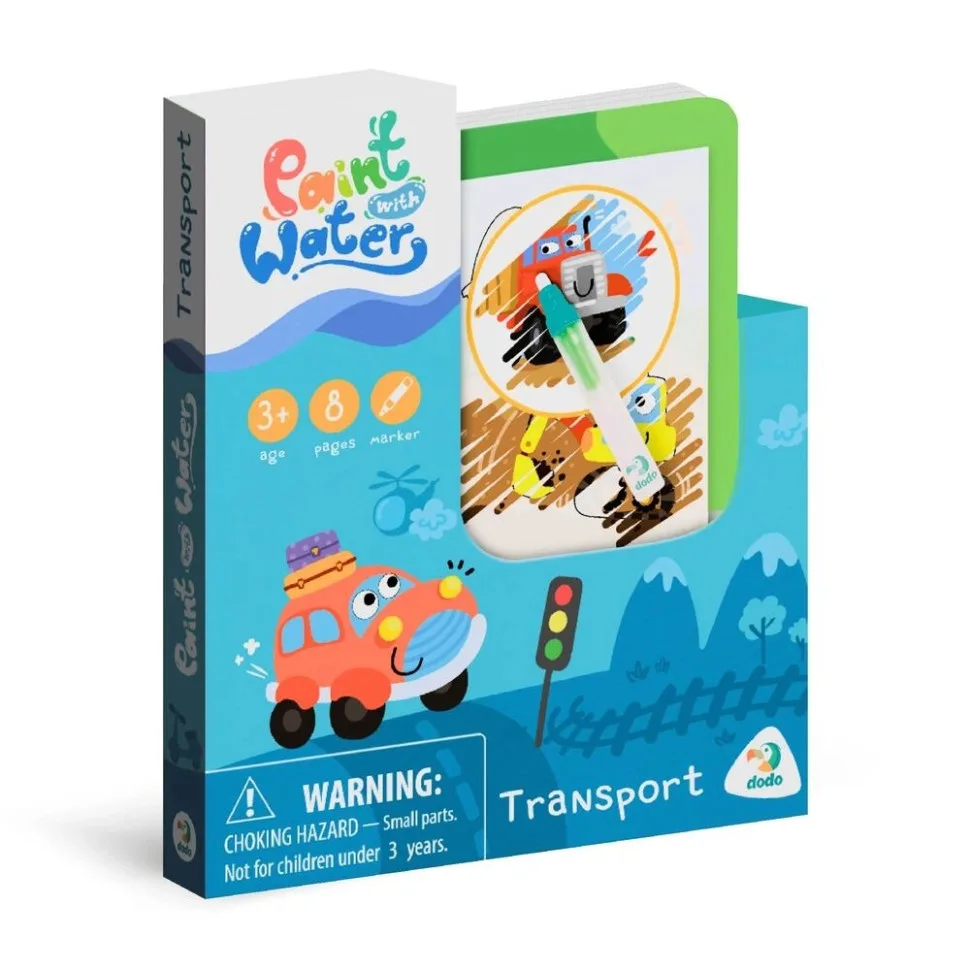 Набір водних розмальовок DoDo Toys 8 малюнків папір водяний маркер без чорнил