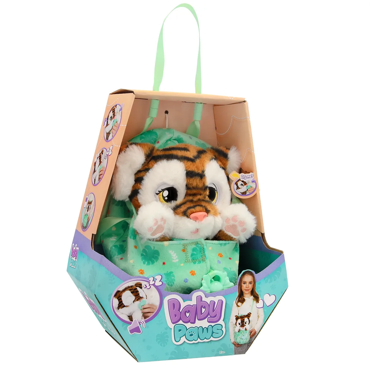 Інтерактивна іграшка Baby Paws текстильна 22х19х22 см Тигреня