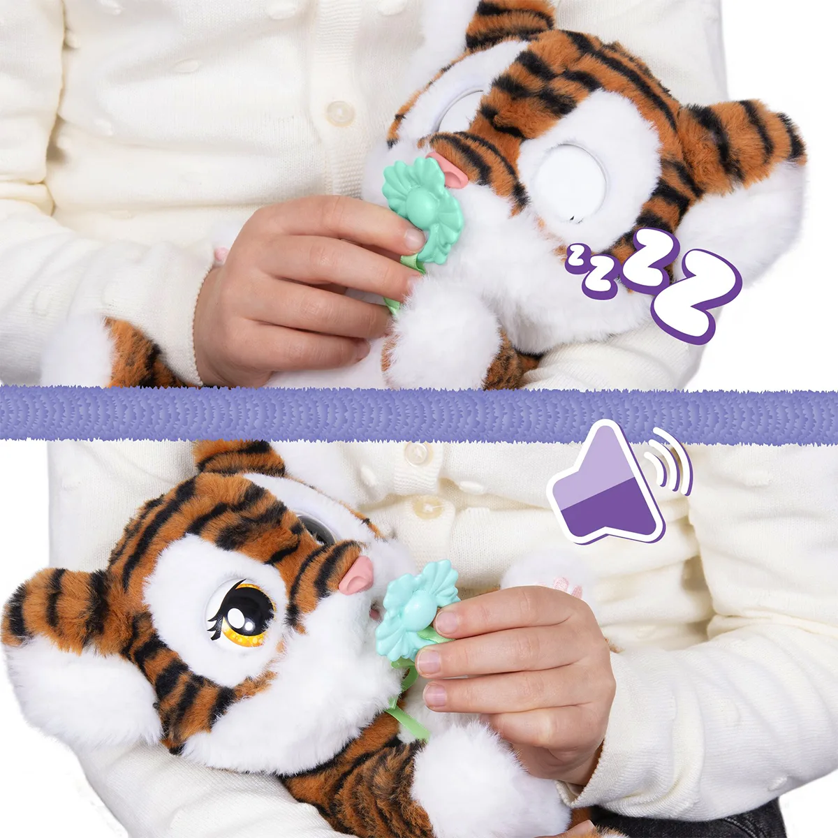 Інтерактивна іграшка Baby Paws текстильна 22х19х22 см Тигреня