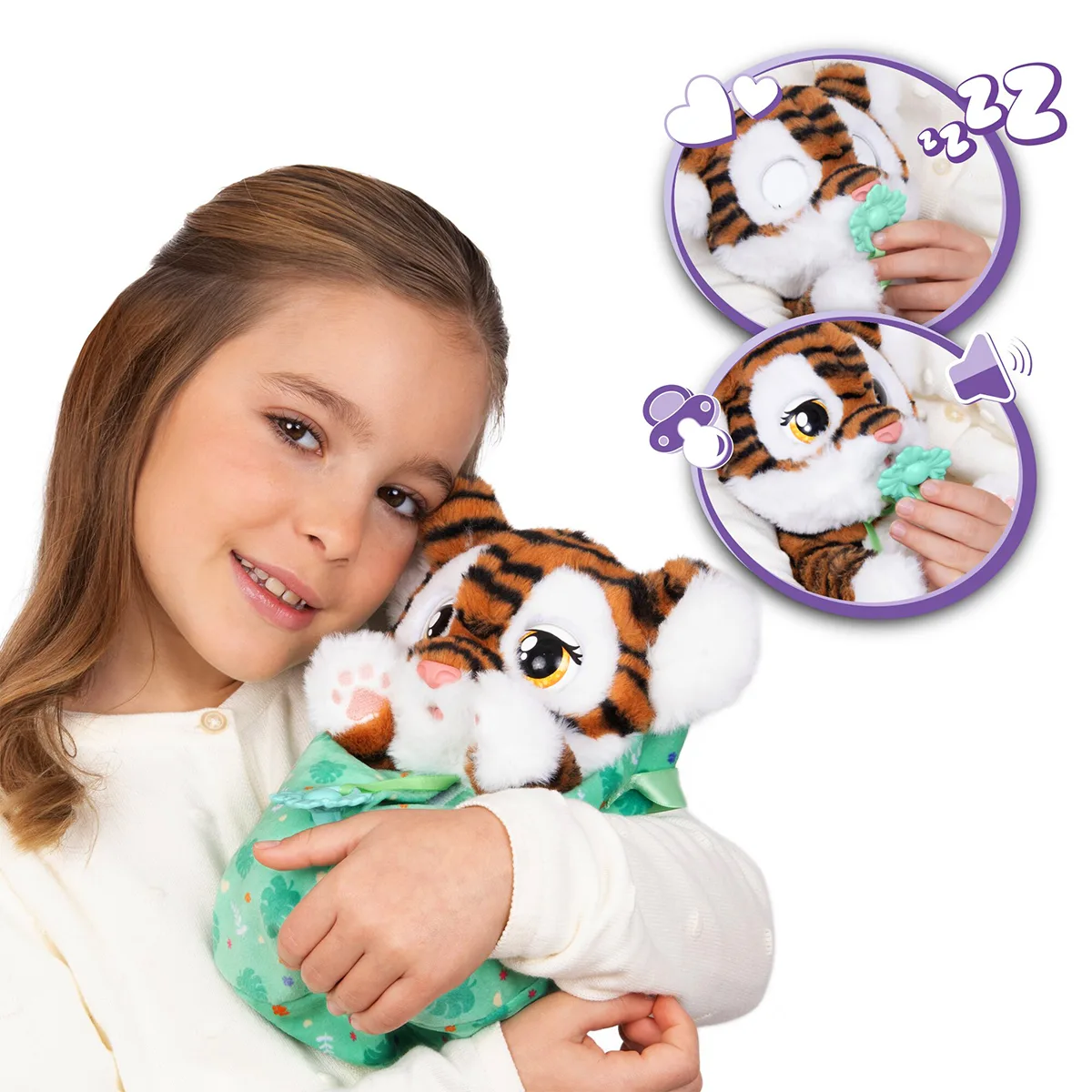 Інтерактивна іграшка Baby Paws текстильна 22х19х22 см Тигреня