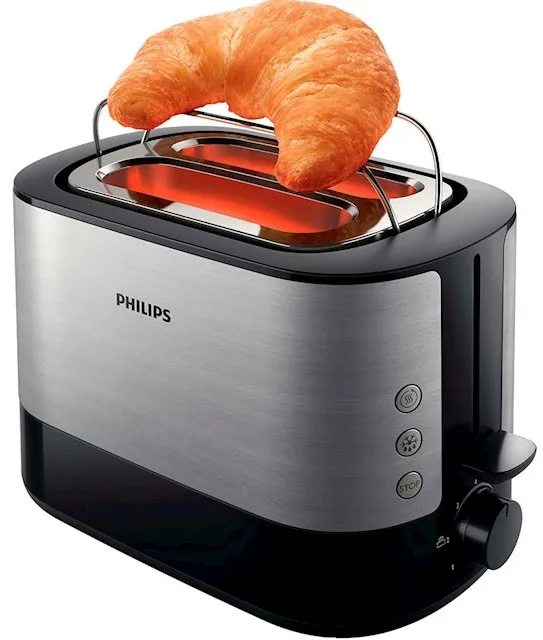 Тостер Philips Нержавіюча сталь 30х17,2х20,1 см Чорний