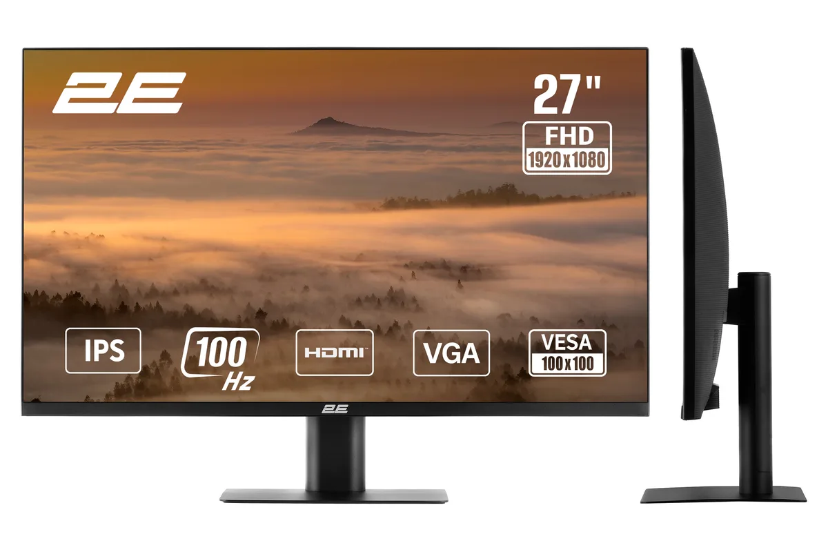 Монітор 2E 27" F2725B D-Sub, HDMI, IPS, 100Hz