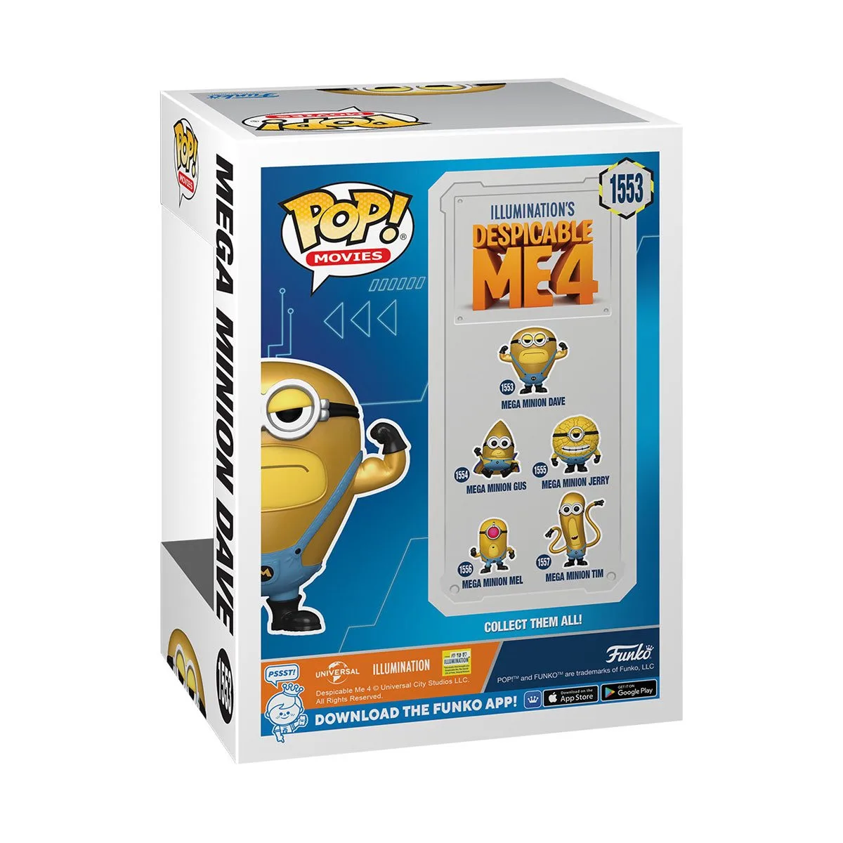 Фігурка Funko POP вініл 10 см Mega Minion Dave жовта Despicable Me 4