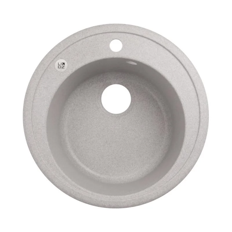 Кухонная мойка круглая Lidz D510 520х520х220 мм искусственный камень серый