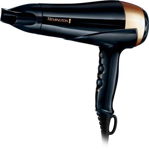 Фен Remington 2200 Вт черный золотистый 30х23,8х9,7 см с ионизацией и холодным воздухом.