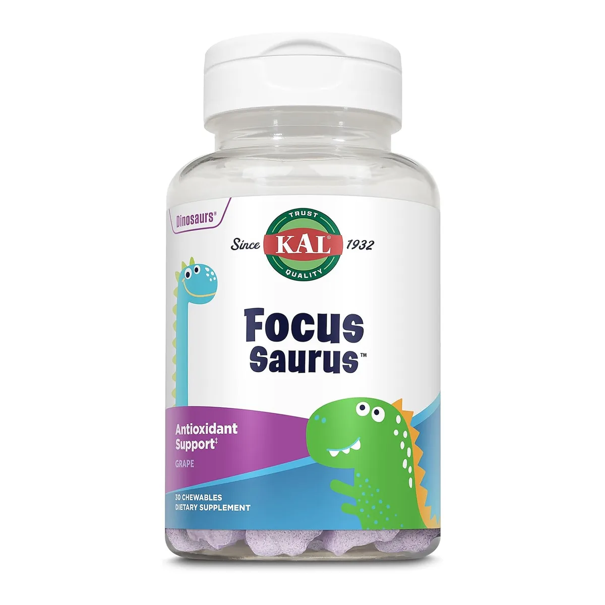 Жувальні цукерки Focus-Saurus 30 шт Виноград антиоксидантні для дітей