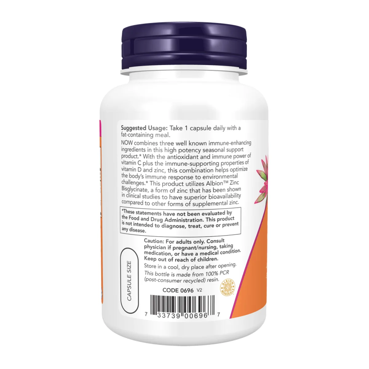 Now Foods C-1000 Zinc D-3 капсули 100 шт целюлоза
