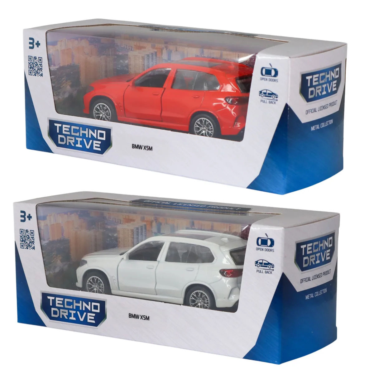 Автомодель TechnoDrive метал 11,5х5,1х4 см біла червона