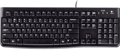 Клавіатура Logitech Дротова Мембранна Чорна USB 104 кнопки