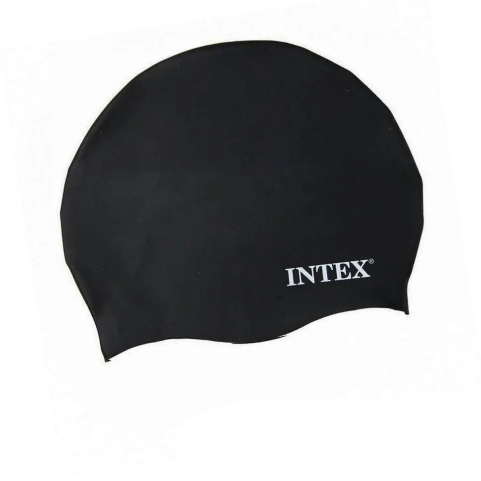 Шапочка для плавання Intex силікон 1 розмір Чорний