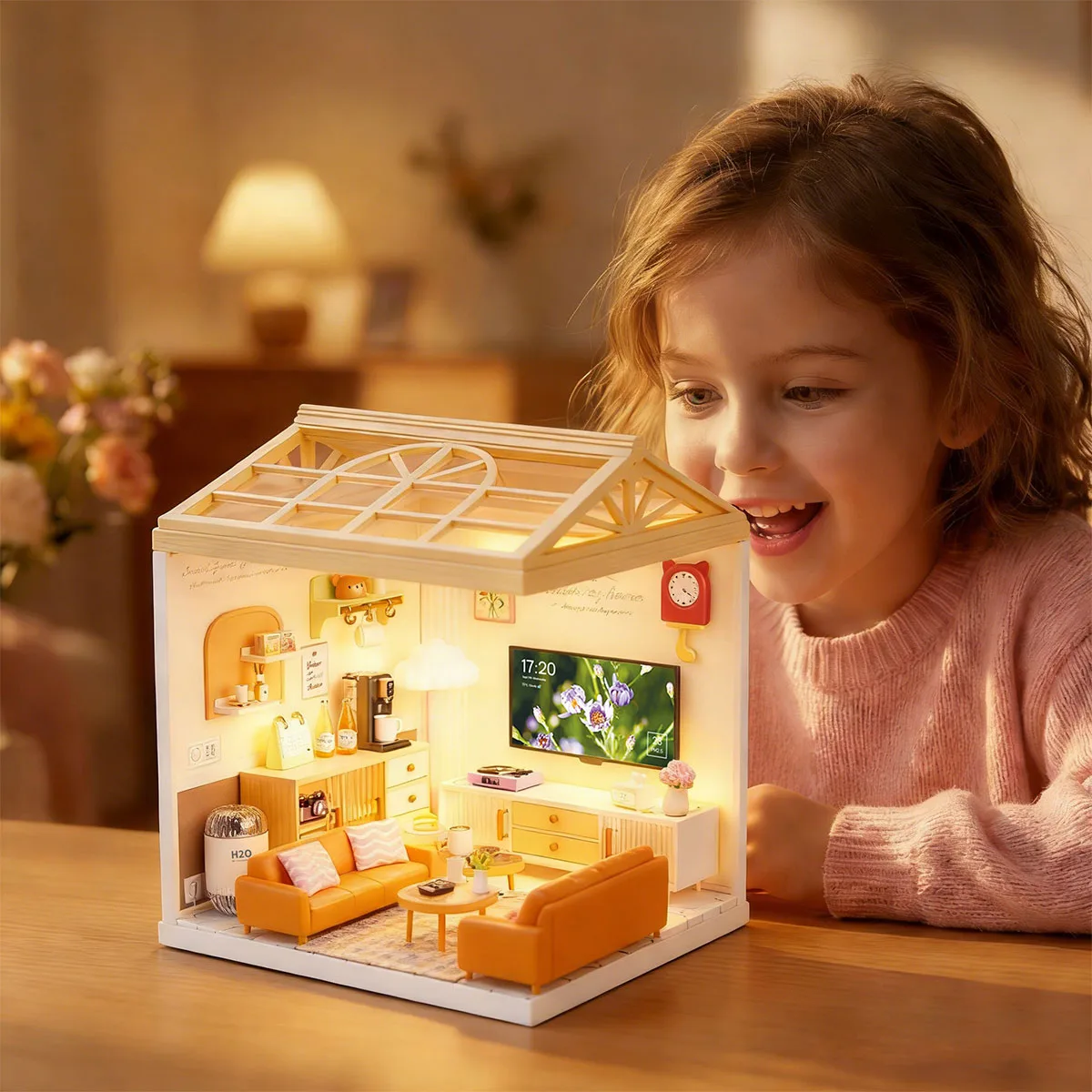 Конструктор-румбокс Mini House комбіновані матеріали 16,5х16,5х19,5 см світло