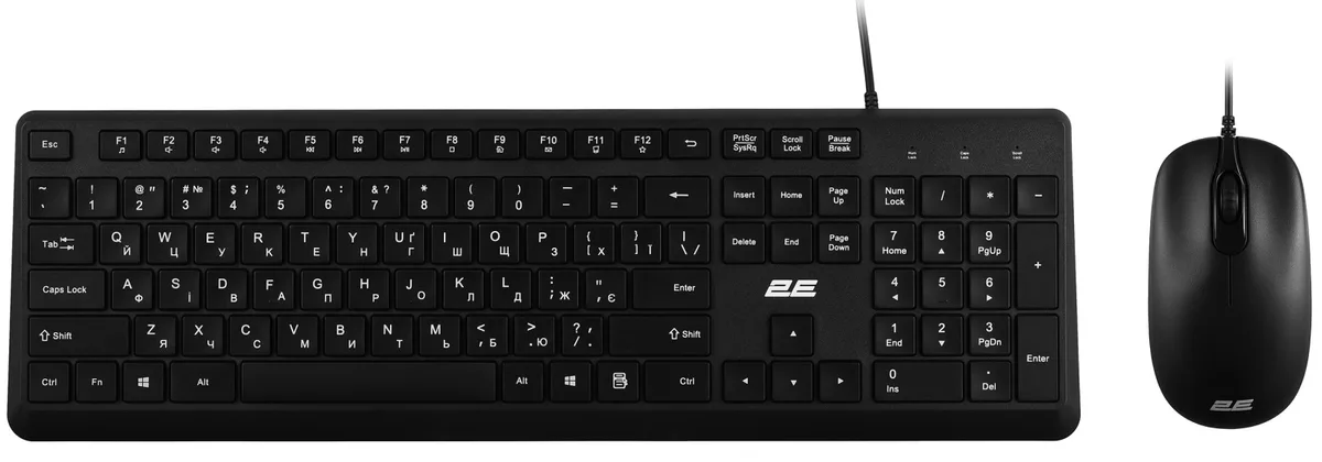 Комплект клавіатура та миша 2E MK405 USB-A, EN/UK, чорний