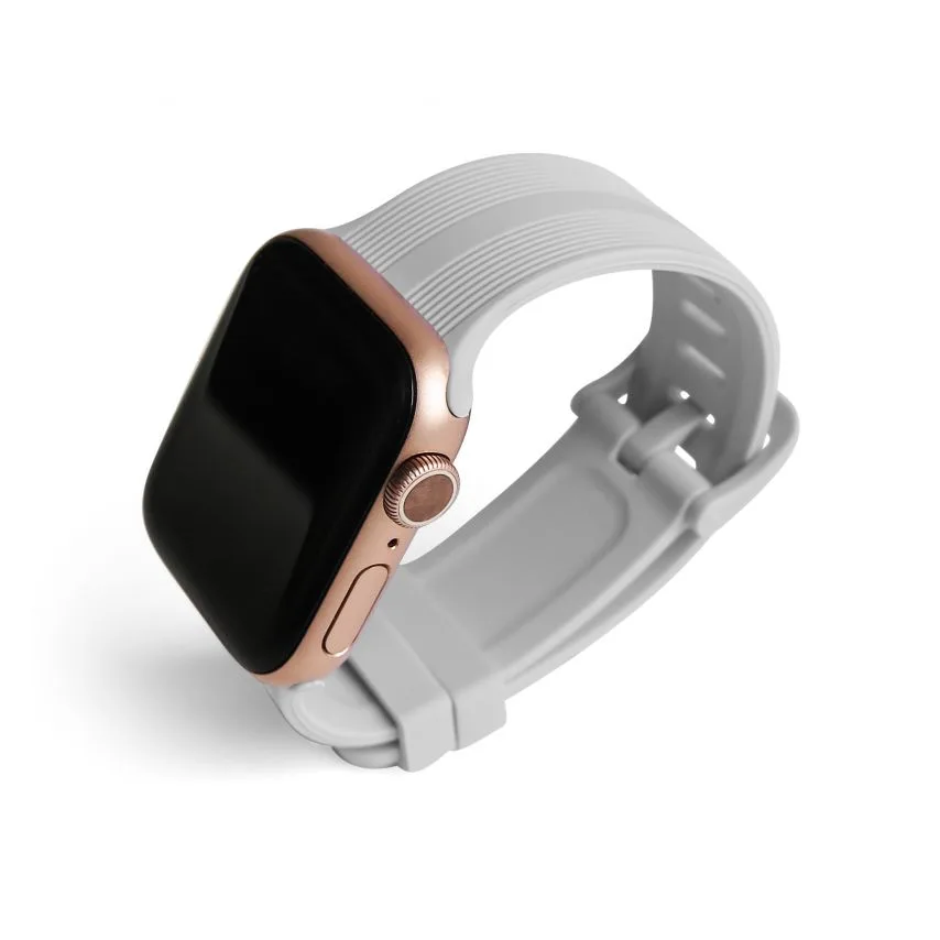 Ремінець для Apple Watch силіконовий 38-40мм S/M світло-сірий