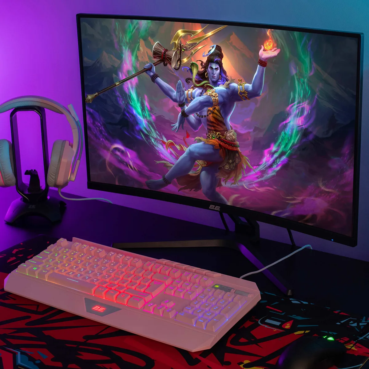 Монітор 2E GAMING 27" R2723BV HDMI, DP, MM, VA, 165Hz, 6ms, CURVED, FreeSync