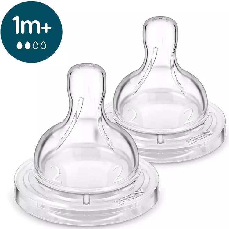 Соска Avent Anti-Colic 1 месяц+, силиконовая, медленный поток, 2 шт.