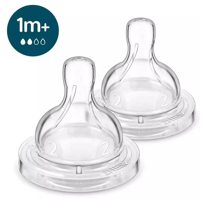 Соска Avent Anti-Colic 1міс+, силіконова, повільний потік, 2шт