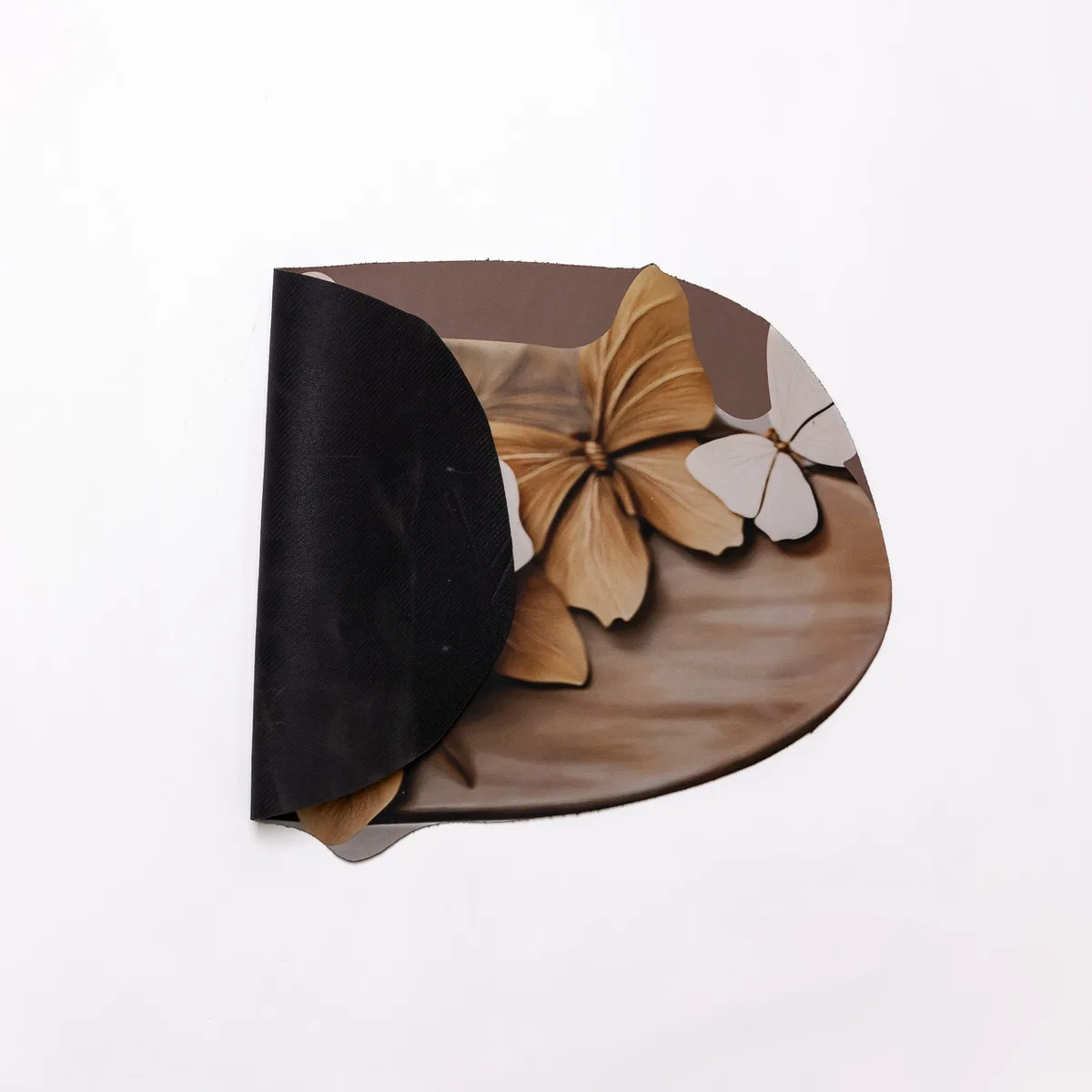 Коврик диатомитовый коричневый 58х38 см для ванной комнаты с 3D эффектом Petal Relief
