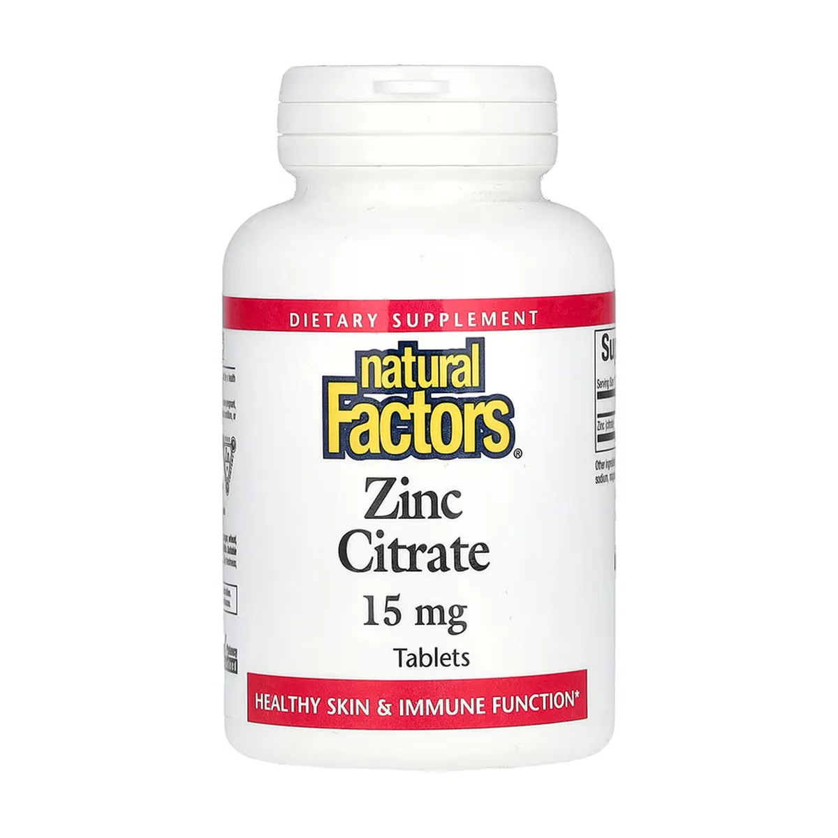 Цинк цитрат Natural Factors 15 мг 30 таблеток Веганський