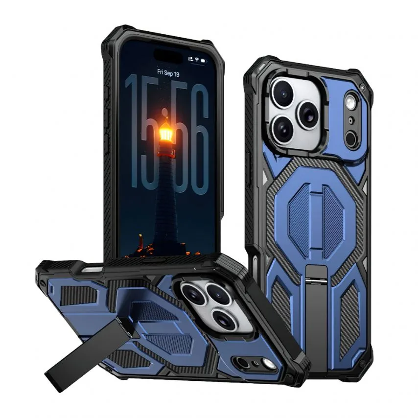 Чохол MagSafe Armor Case пластик для iPhone 17 Pro Max синій з підставкою