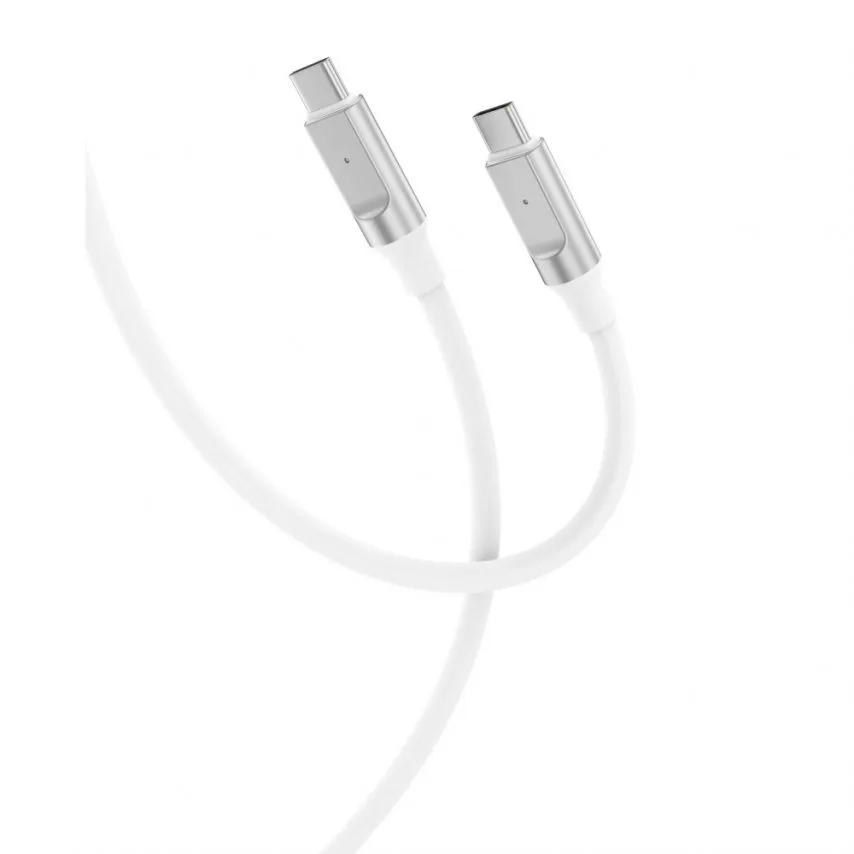 Кабель USB Type-C to Type-C XO силіконовий 1м білий 60W